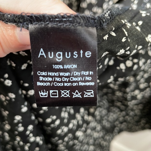 Auguste Button Down Dress Black Flowers - Picture 10 of 12